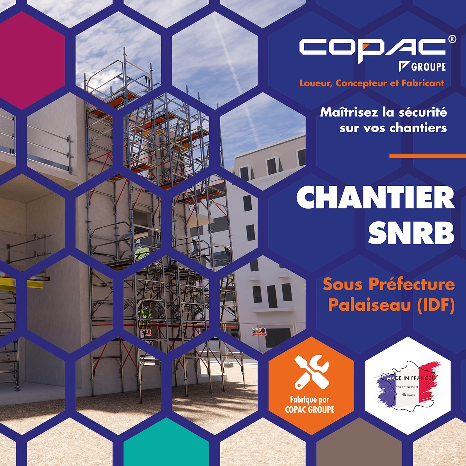 Chantier de la sous-préfecture de Palaiseau avec la SNRB