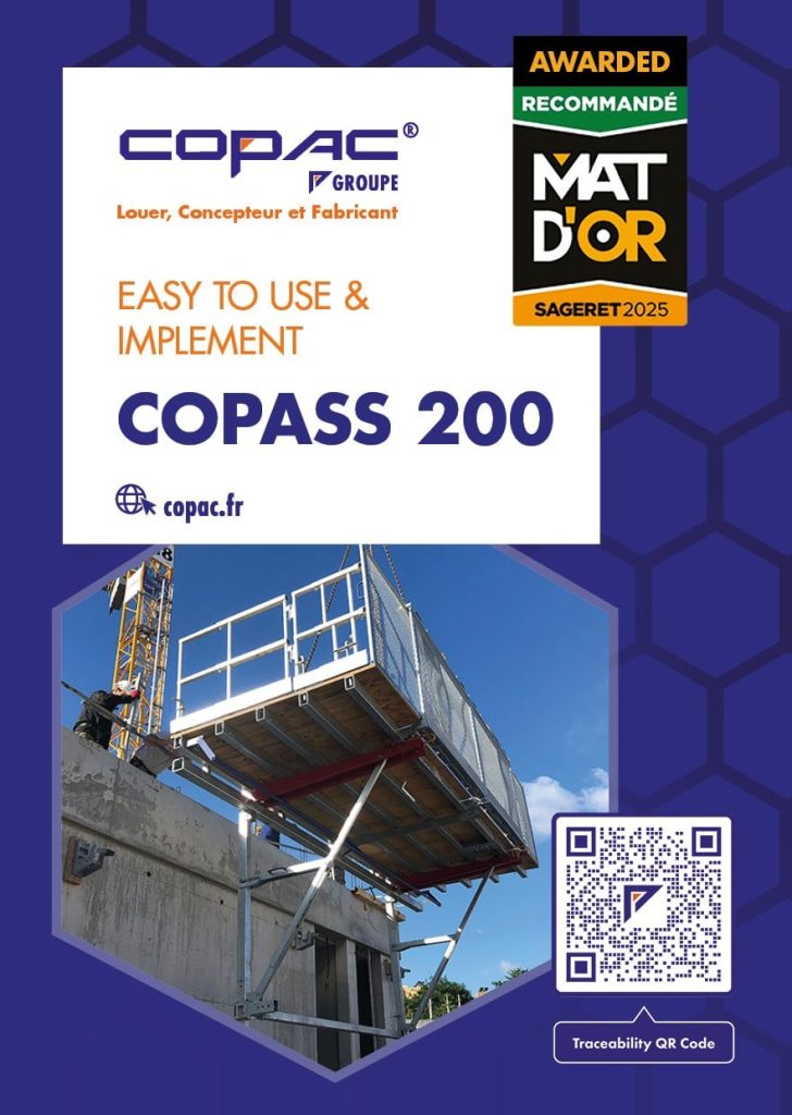 Plateforme COPASS200 Copac reçois le prix de la recommandation par les professionnels du BTP aux Mat d'Or 2025