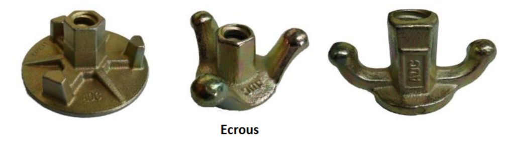 écrous accessoires banches